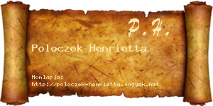 Poloczek Henrietta névjegykártya